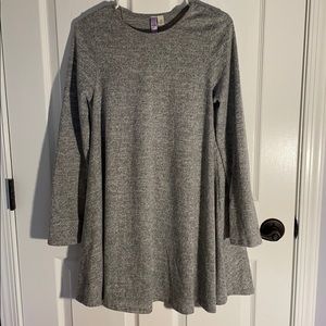 Gray Long Tunic-Style Top